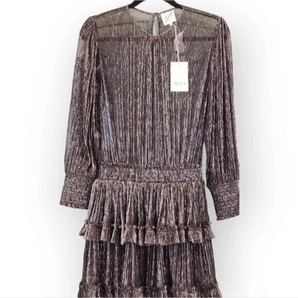 MISA Los Angeles Metalic Black Silver S Small NWT $425 - Picture 1 of 13